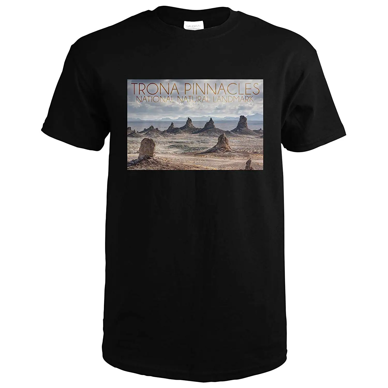 Trona Pinnacles National Natural Landmark - Grey Sky 68522 (Black T-Shirt X-Large) |