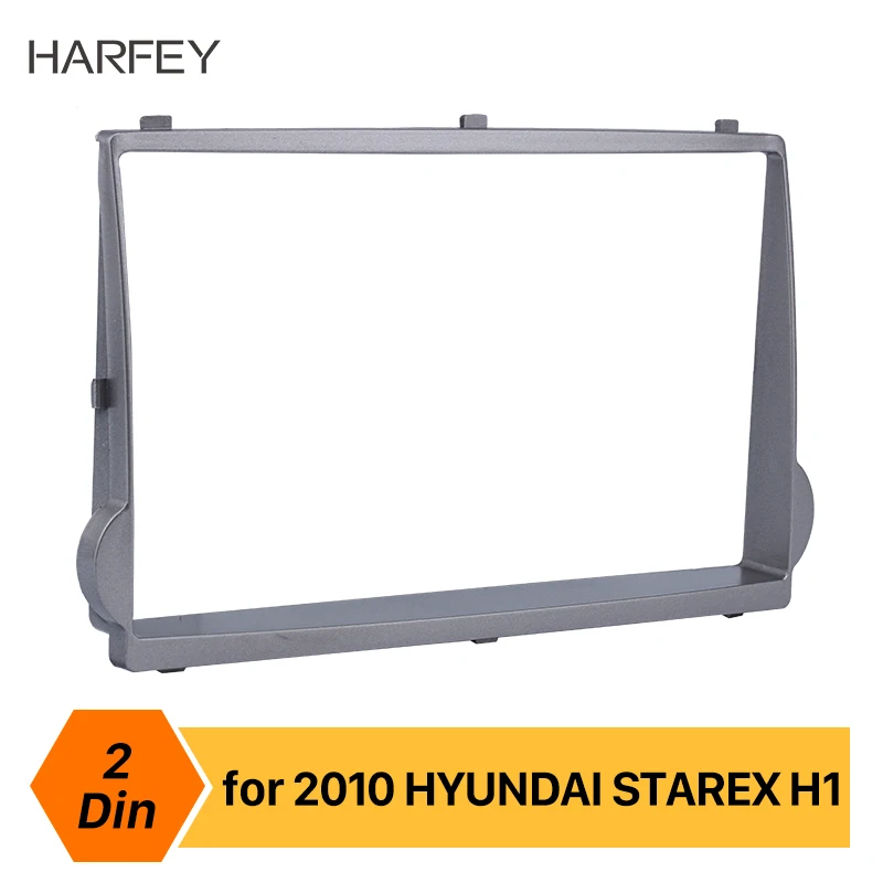 Harfey 2Din Car Autoradio Fascia Dash Bezel Mount Kit for HYUNDAI STAREX H1 2010 DVD Stereo Player Trim Install Frame Dash Kit