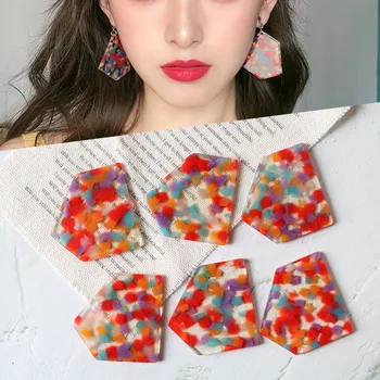 

10PCS 37mm Fashion Style Wave Point Resin Pendant Earrings Accessories DIY Jewelry Findings
