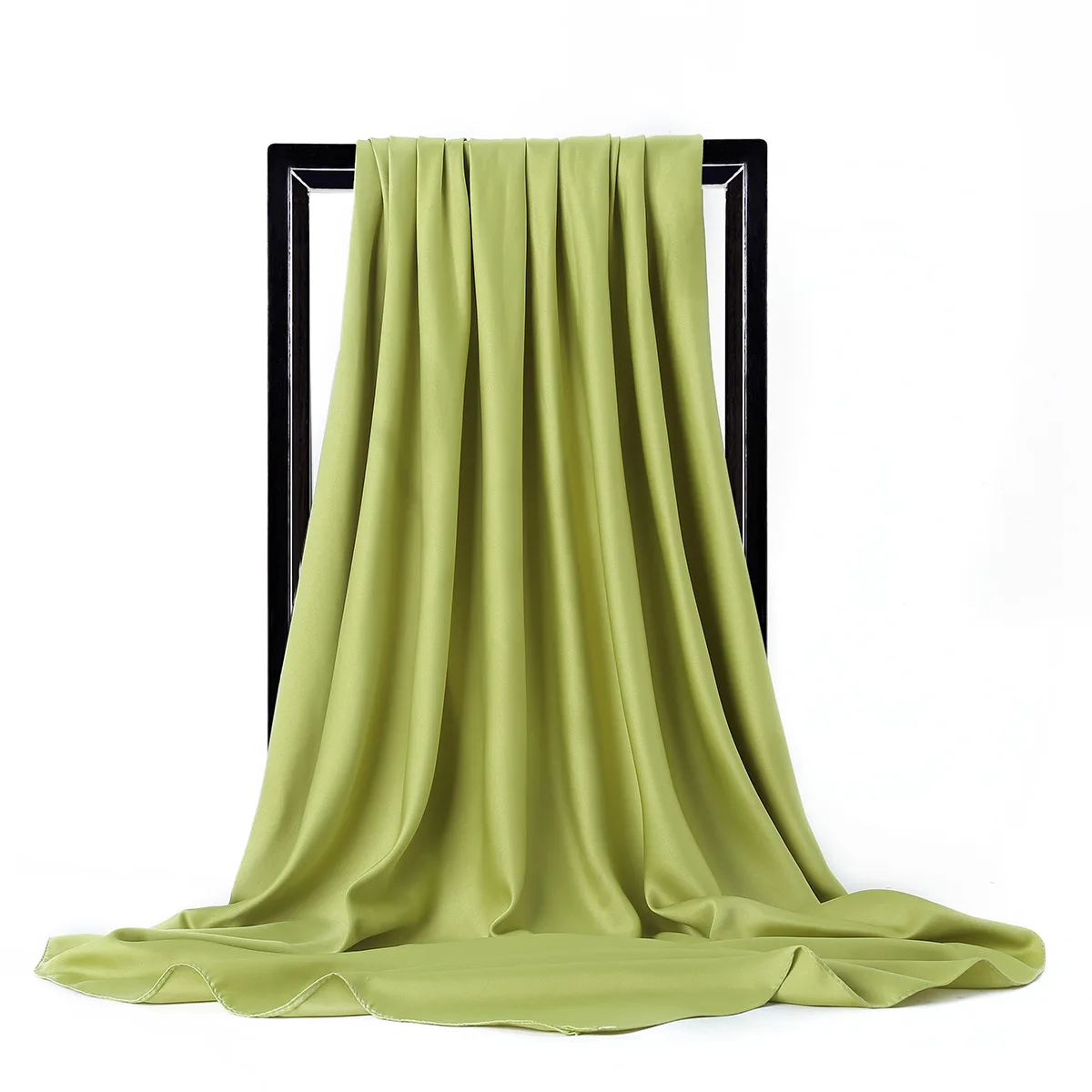 High Quality 90*90cm Square Silk Scarf  Female Plain Shawls and Wrap Office Lady Hair Neck Foulard India Muslim Headscarf Pareo 5