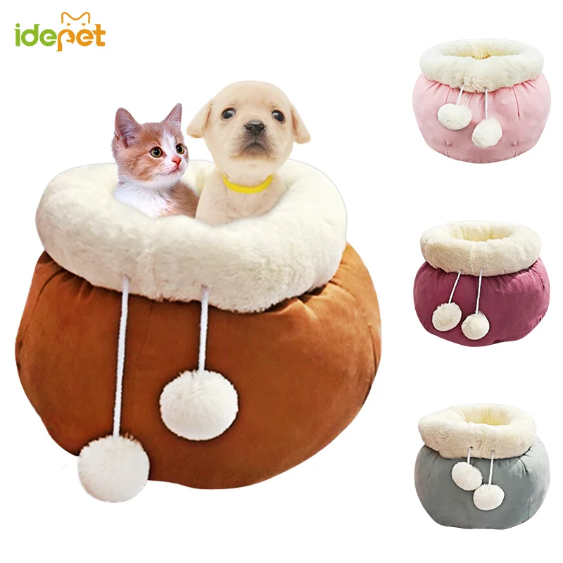 

Pet Cats Bed House Home Removable Cover Soft Pet Dog Cat Mats Basket Kennel Nest Cave Kitty Round Dog Cats house Pet Bed