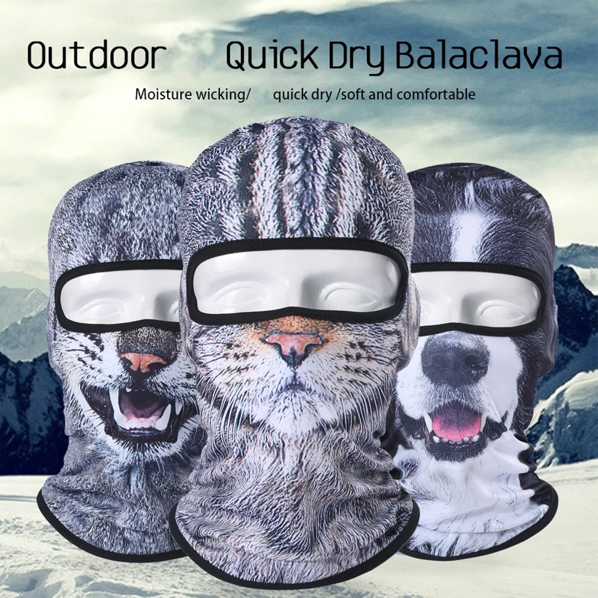Мотоциклетная маска Балаклава на все лицо шапки с 3d изображением животных кошек
