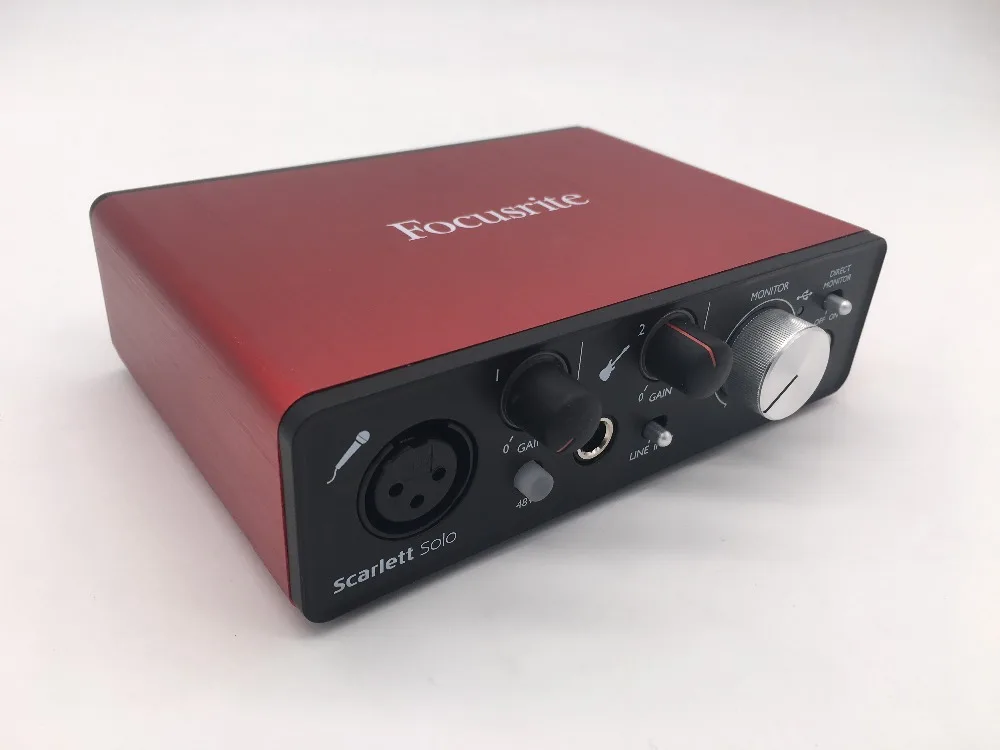 Модернизированный Focusrite Scarlett Solo(2nd gen) 2 входа 2 Выход USB аудио интерфейс звуковая карта для записи микрофона гитары