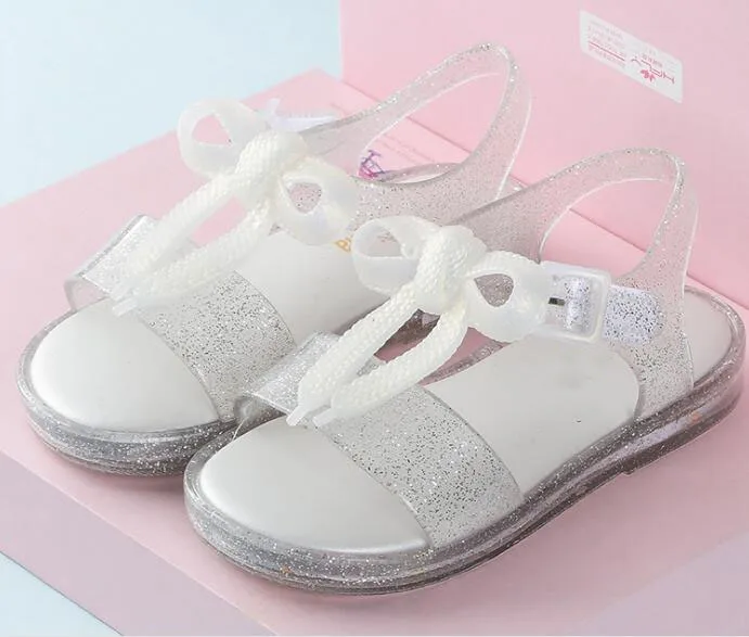 MERI AMMI LED Light Up Baby Girls Soft Shoes PVC Bowknot Shoes Cute Sandals 130-155mm children's shoes for high arches Children's Shoes