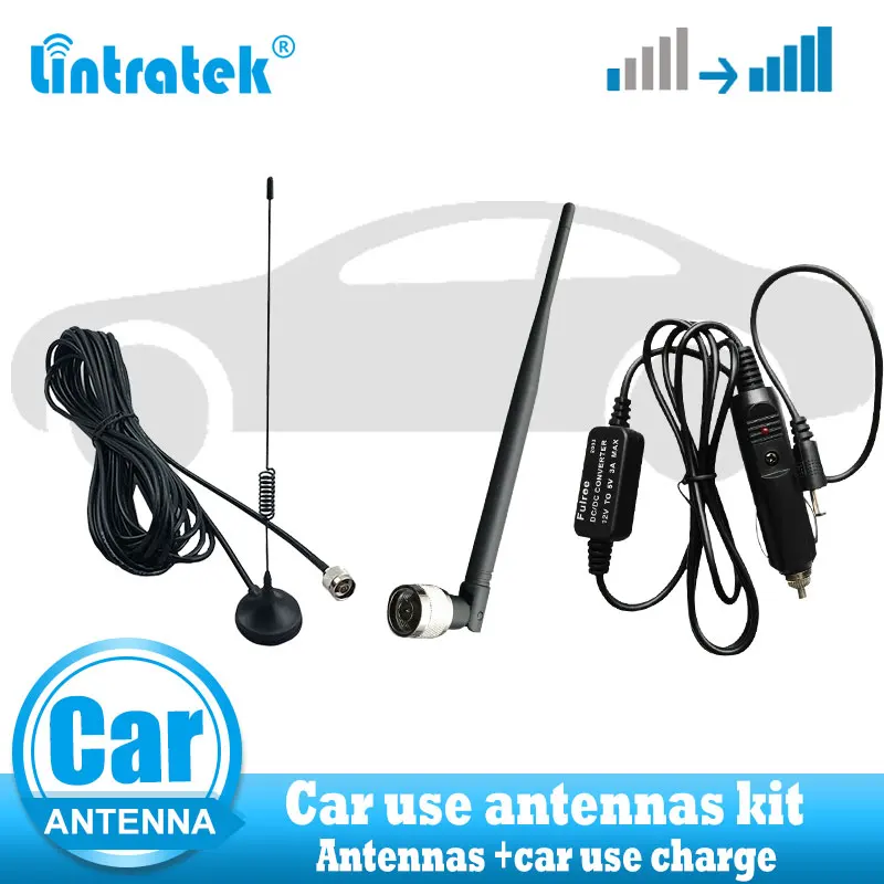 

lintratek car use 2g 3g 4g signal repeater antennas set suit for CDMA GSM DCS AWS PCS WCDMA cell phone signal booster amplifer