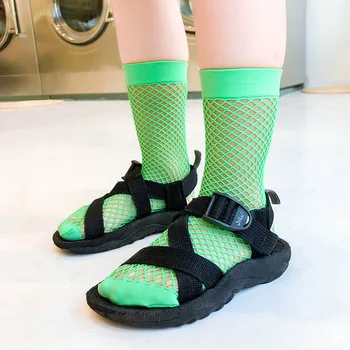 

Baby Lotus Spring Summer Fashion 2020 New Pure Hollow Comfortable Kids Socks Mesh Super Thin Girls Boys Rainbow Socks 9 Colours