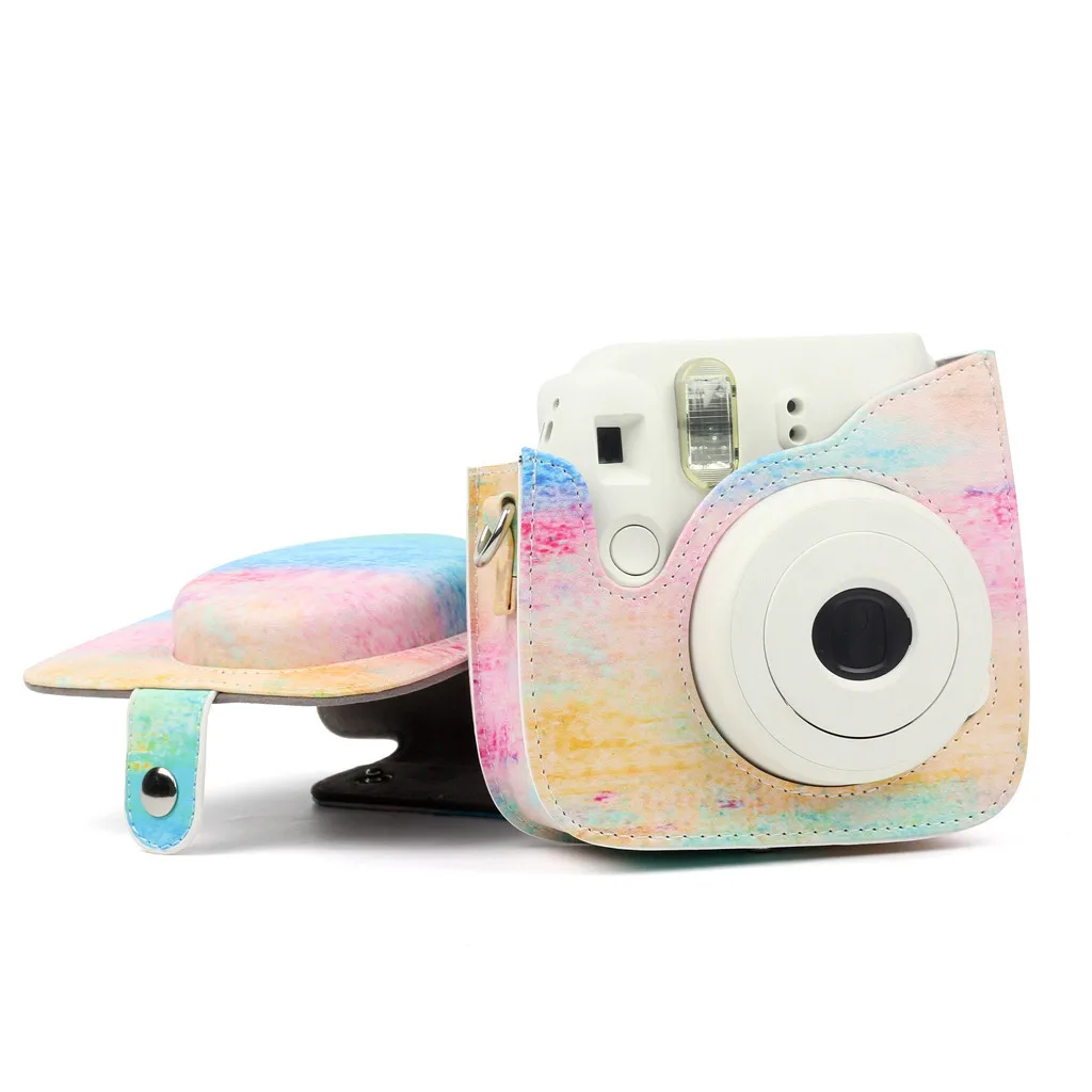 Чехол для Камеры Fujifilm Instax Mini из искусственной кожи с плечевым ремнем для Instax Mini 9 Mini 8 Rainbow Mist Bag Z0815