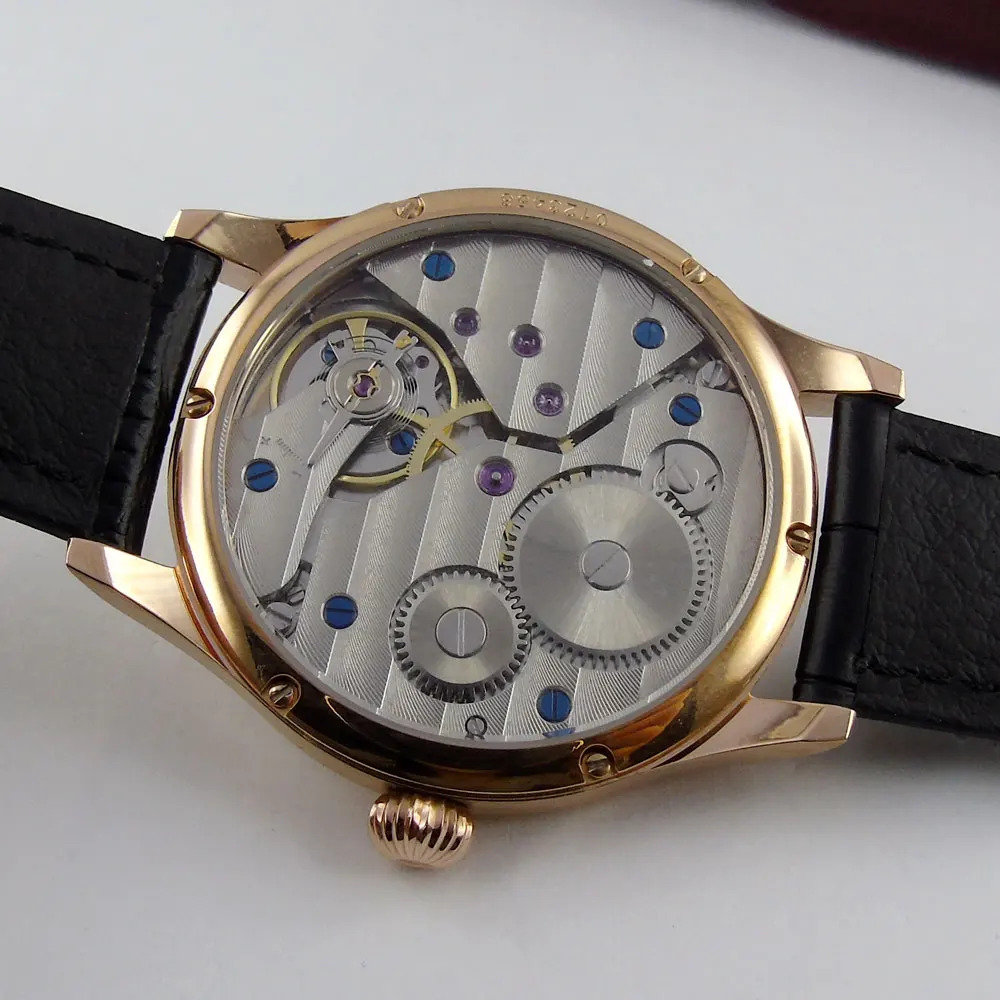 Мужские наручные часы Parnis 44 мм 17 jewels 6497 с белым циферблатом и покрытием из