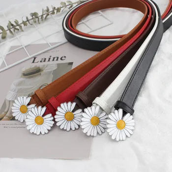 

Smooth Buckle Skirt Slender Belt Women Style All-match Student Decorative Jeans with Fashion