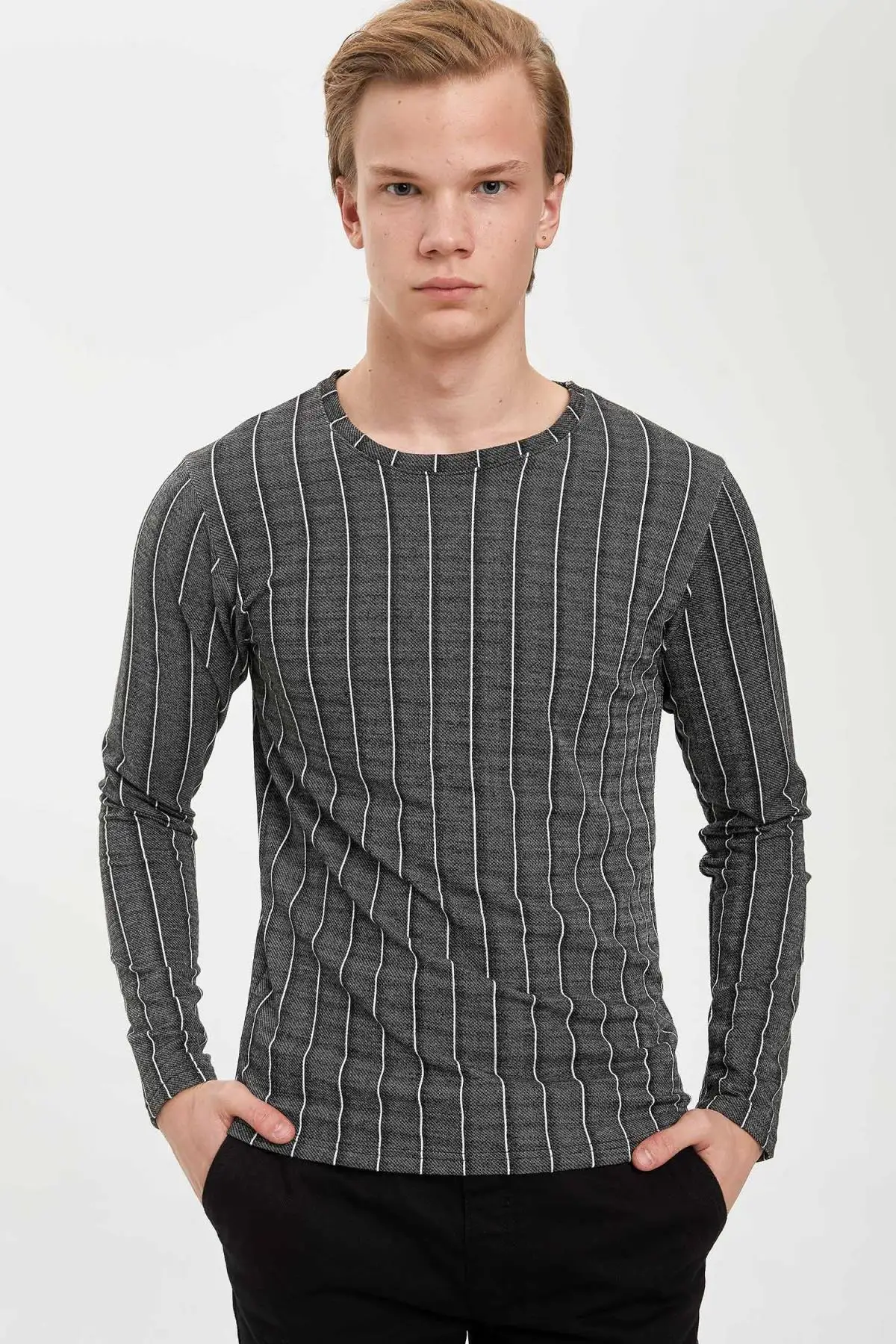 DeFacto CW Мужская футболки Slim Fit детское боди в полоску вязаный эстетика новые модные