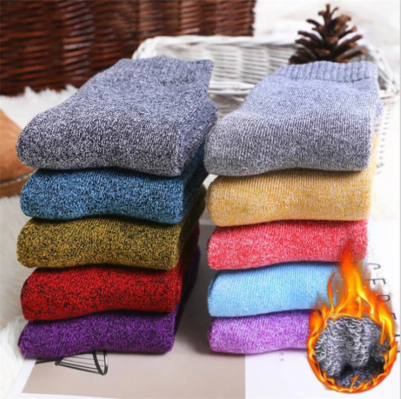 5 пар/лот Осень Зима теплые женские носки японские ретро толстые теплые носки повседневные красочные вязаные толстые носки Прямая поставка