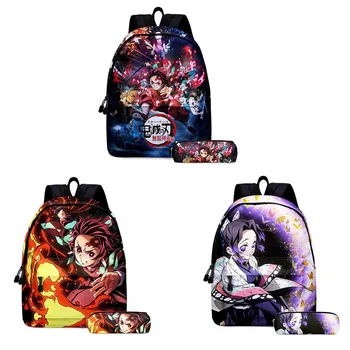 

Demon Slayer 3D Printings Backpack Kimetsu no Yaiba Anime Laptop School Book Bag Large Capacity Travel Camping Daypack