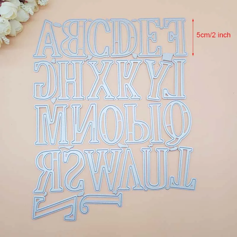 5CM 2 pollici grandi grandi lettere dell'alfabeto taglio del metallo muore  stencil per fai da te Scrapbooking fai da te 26 grande alfabeto nuovo -  AliExpress