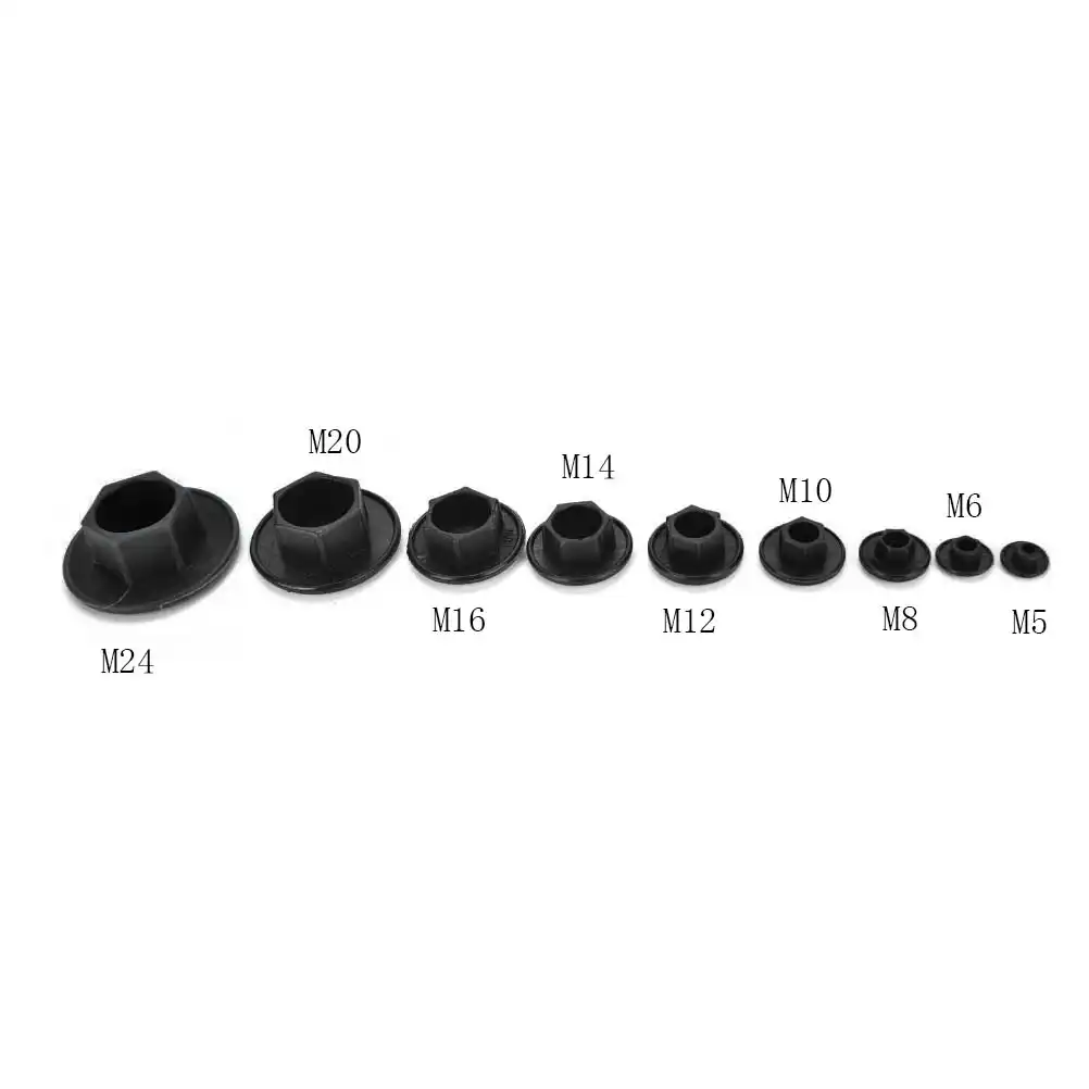 6 X M20 negro tapones de protección de Tuerca Perno Domo Cubre expuestos Hexagonal Llave 30mm