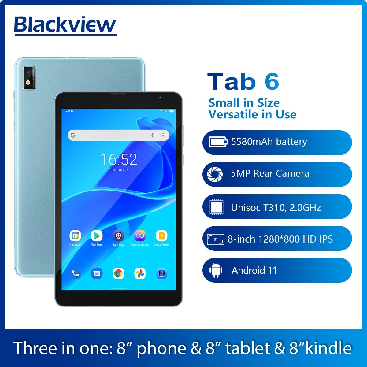 Blackview Tab 6 Phone Call Tablet Pc 3gb+32gb 8 Inch Hd Ips Screen