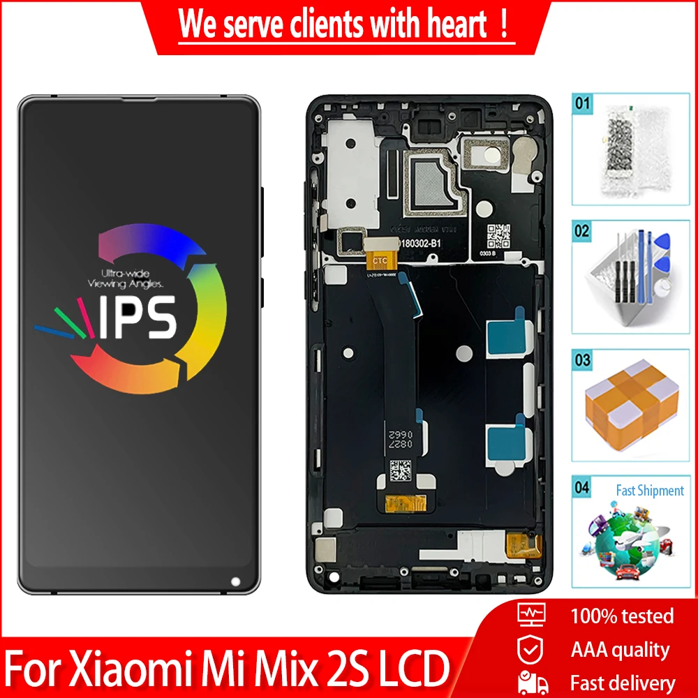 ЖК-дисплей для Xiaomi Mi Mix 2S сенсорный экран с рамкой качество AAA дигитайзер в сборе