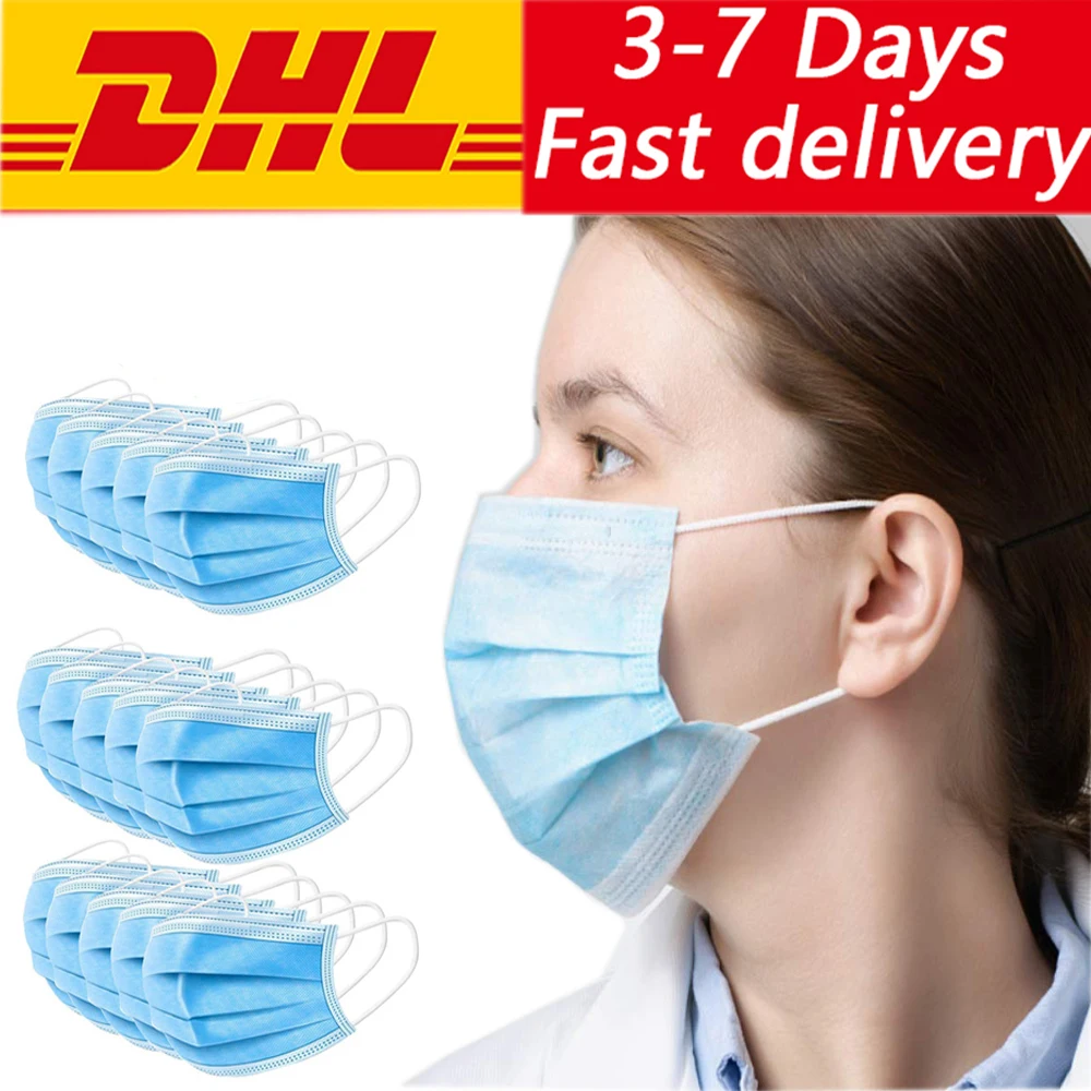 

3-layer mask 200pcs Face Mouth Masks Non Woven Disposable Anti-Dust Meltblown cloth Masks Earloops Masks