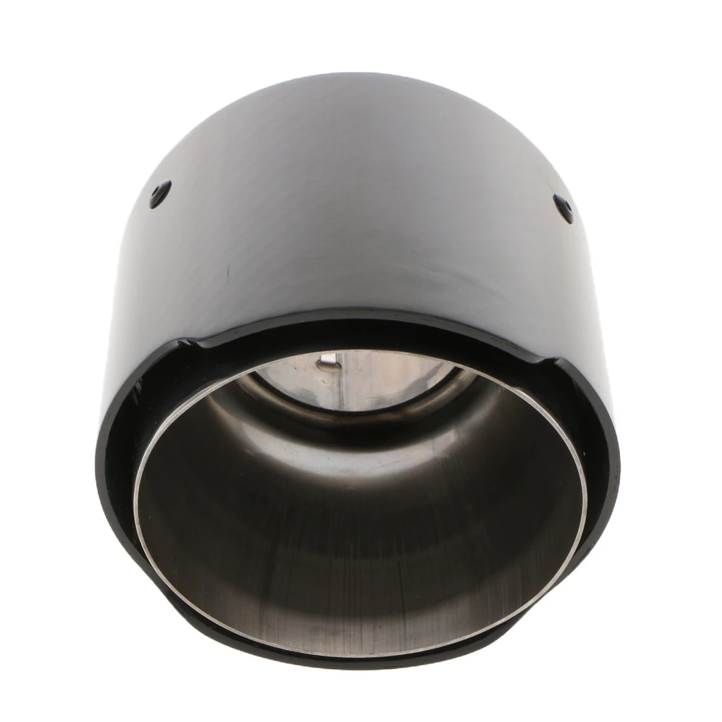 Carbon Fiber 63/114mm Car SUV Exhaust End Tips Tail Muffler Pipe Silencer