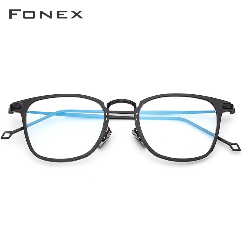 FONEX Pure titanium очки мужские на клипсах поляризованные солнцезащитные очки по рецепту квадратные очки в оправе при близорукости оптические очки 503