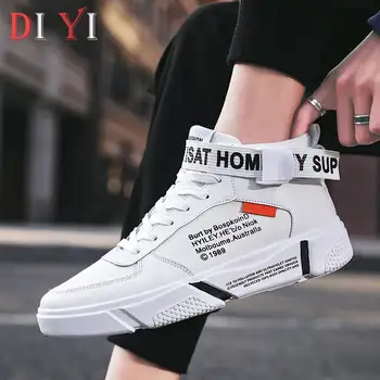 

High-Top Sneakers for Men Mesh Breathable Running Shoes Lace Up Men's Sports Shoes Platform Sport Shoes Male Flats Trainers A30