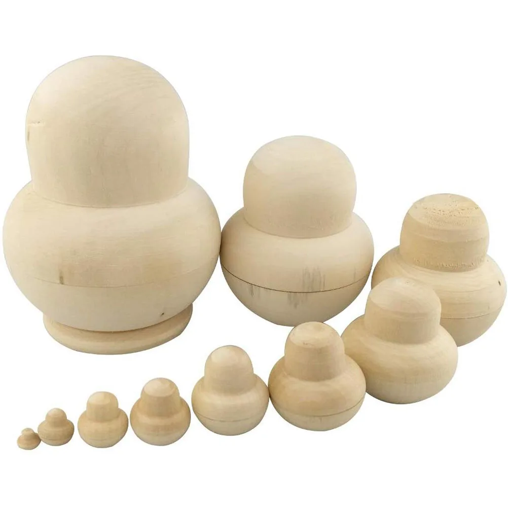unpainted nesting dolls