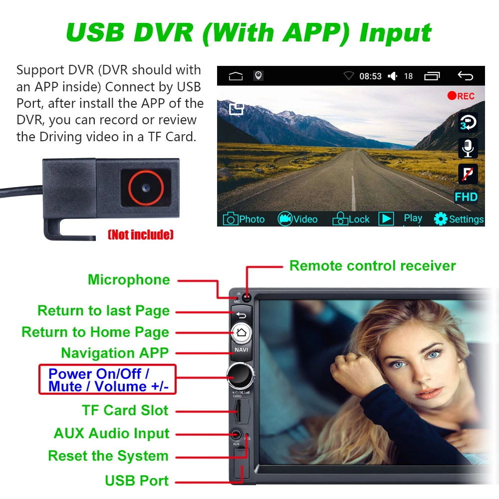 2 din " Android 8,1 автомобильный Радио wifi gps Bluetooth навигация зеркальная ссылка мультимедийный плеер для универсального 2DIN Аудио стерео