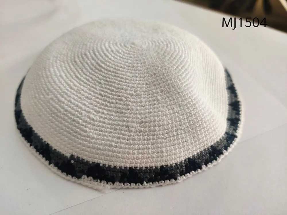 

Handmade Kippah knitted hat Jewish articles