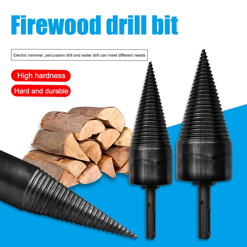 Hex Shank Log Breaker Reamer Woodworking Tools Wood Cut Tool for Electric Drill Machine,for Family,Camping or Farm XHXseller Firewood Drill Bit Wood Splitter