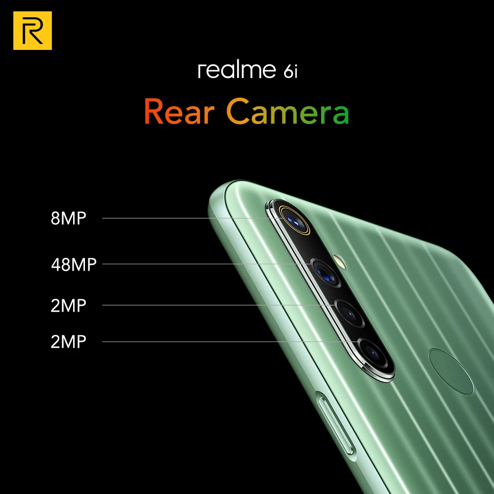 realme 6i 4GB RAM 128GB ROM Mobile Phone Helio G80 Octa Core Global Version 5000mAh Battery 48MP AI Quad Camera 6.5'' Display