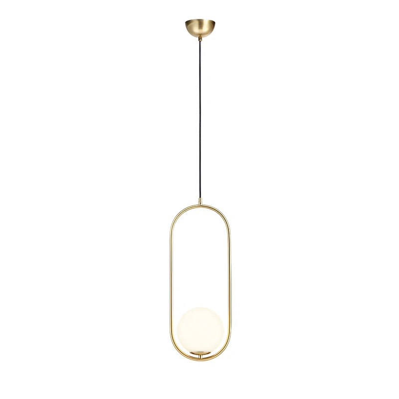 Modern Glass Ball Pendant Lights For Home Dining Room Living Bedroom Hang Lamp Restaurant Decor F Lighting Brass lamp Body