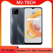 New realme C11 2021 Version Android 10 6.5"HD+ 5000mAh 8MP AI Camera EU Charger 3-Card OTG OTA NFC  Mobile Phone