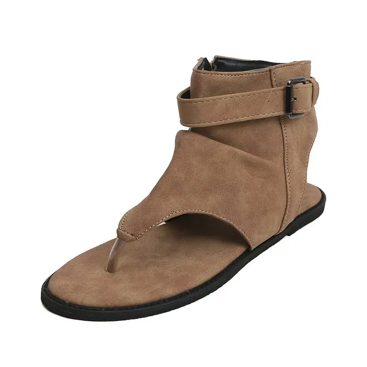 

2019 Summer Split Toe Herringbone Sandals Wish Hot Selling Large Size WOMEN'S Shoes Comfortable Flat Hight-top Casual Sandals Wh