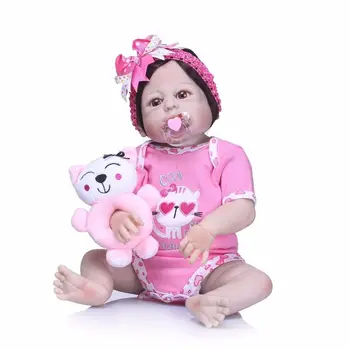 

22'' Reborn Baby Dolls Full Vinyl Silicone Newborn Princess Girl Toddler Bath Toys For Children Girl Toy For Kids Toys For Girl