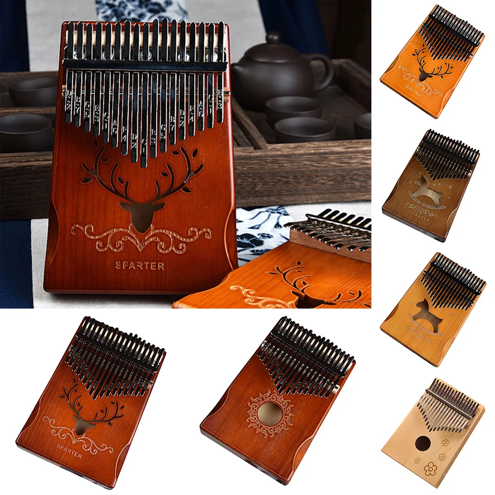 Kalimba 17 клавиш большой палец пианино портативный твердой древесины инструмент