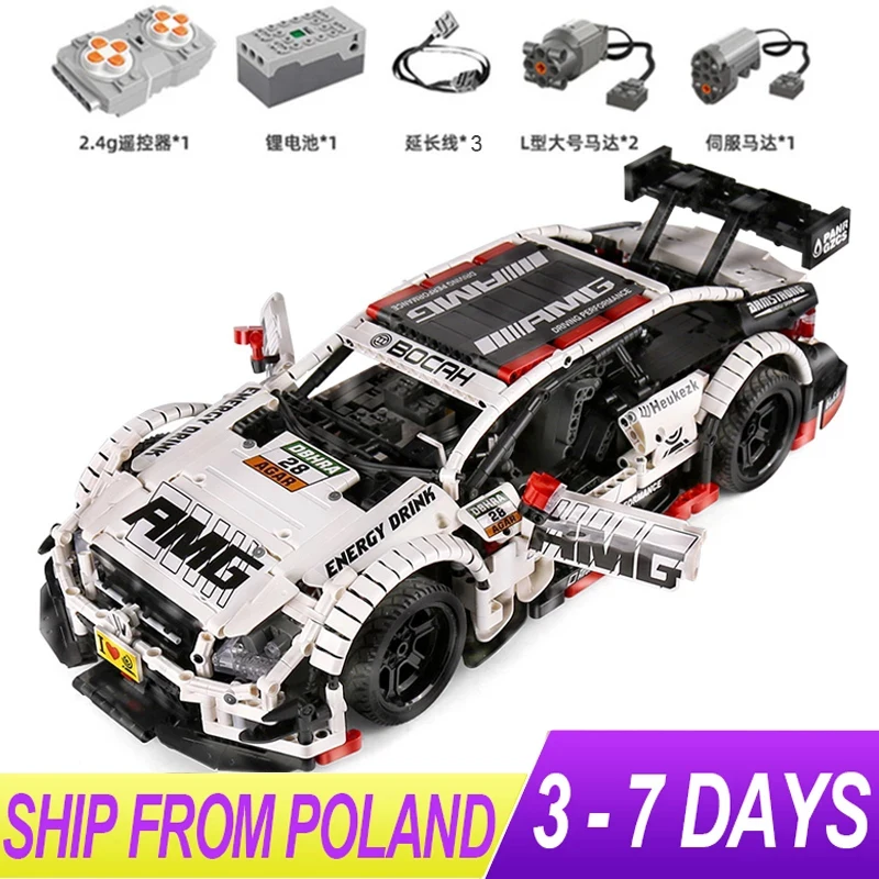 

23012 Super Racing Car AMG C63 Compatible MOC-6687 6688 Building Block Bricks Educational Toys Christmas Gifts With Led