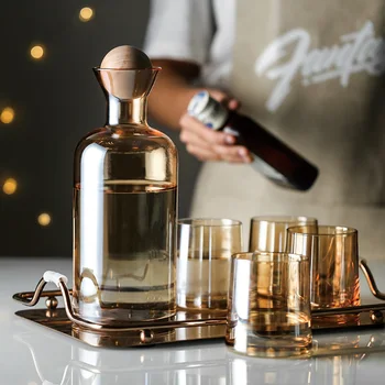 

Nordic Creative Color Glass Household Cooling Kettle Cold Water Cup Set Herbal Tea Cold Juice Large Capacity Tying Pot