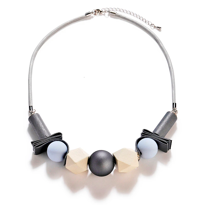 Акриловые массивные ожерелья и кулоны для женщин классическое колье-чокер геометрической формы ожерелья женские богемные колье бижутерия ювелирные изделия - Окраска металла: S5-Black