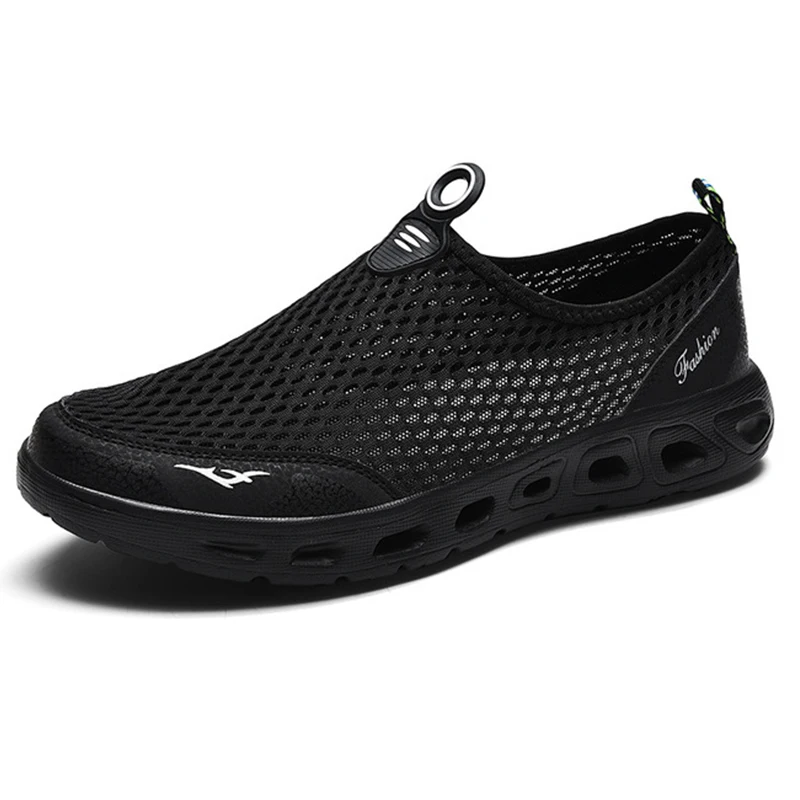 

Summer Shoes Men Couple Casual Shoes Fashion Lightweight Breathable Walking Sneakers Slip-on Mens Mesh Flats Shoes Plus Size 48