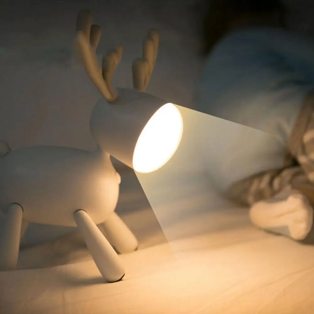 

Elk Deer Rotary Night Light Tail Adjustable Timing USB Lamp Kids Bedroom Decor