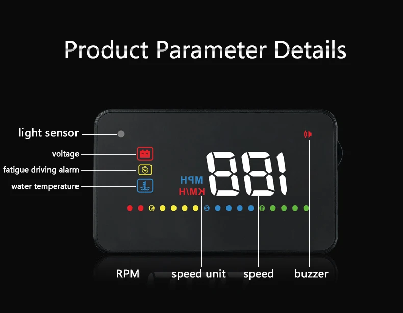 HUD A500 дисплей автомобиля gps OBD OBD2 диагностический инструмент проектор Цифровой измеритель скорости автомобиля сигнализация безопасности