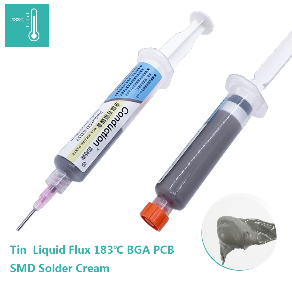 10cc Tin Solder Paste Noclean Leaded Sn63/pb37 Syringe Tin Liquid Flux