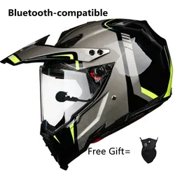 Motorcycle Bluetooth-compatible Helmet Motocross Helmet Motorcycle Helmet Sun Brim Removed Matte Black M L Xl