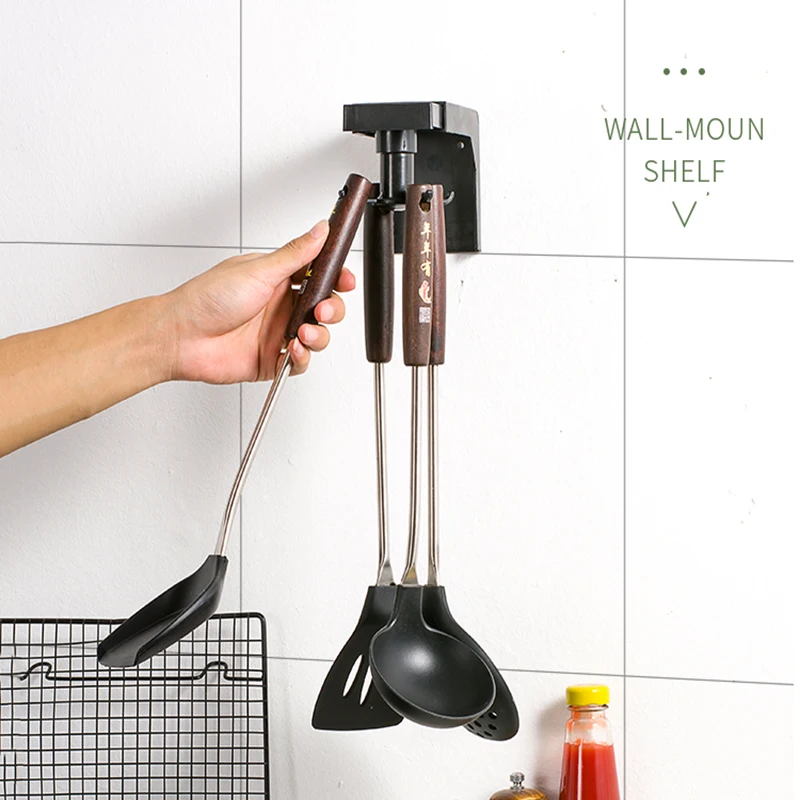 Kitchen utensils holder spoon holder spoon rest utensil holder spatula holder 360°rotate retractable kitchen spoon holder