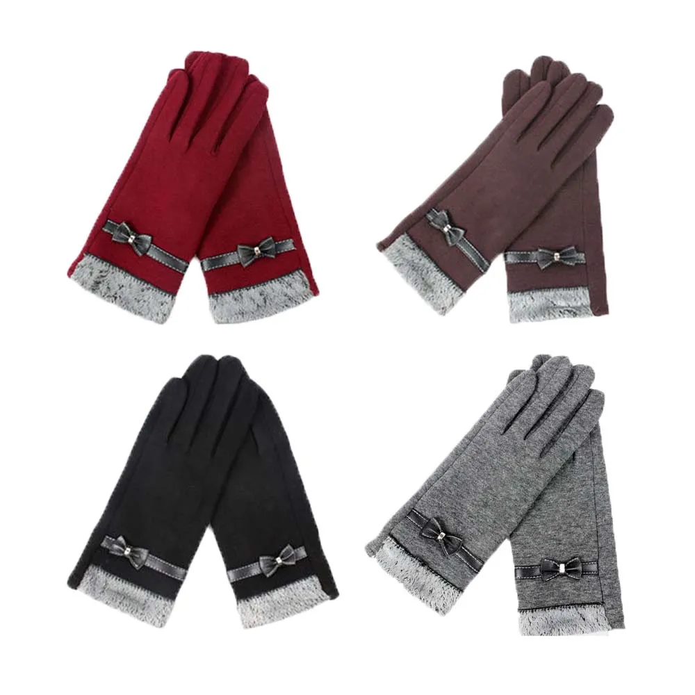 Осенне-зимние сексуальные женские утепленные перчатки из искусственной кожи с сенсорным экраном, ветрозащитные водонепроницаемые