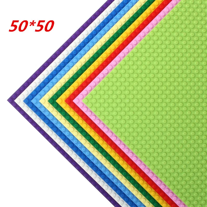 50*50 Dots BasePlate Compatible With LegoINGlys Building Blocks DIY child Base Plate 40*40cm Educatioinal Bricks Toys Kids gift | Игрушки и