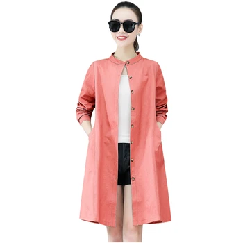 

High quality Trench Coat Women 2020 Spring New Plus Size Solid Windbreaker Casual Overcoat Long Coat Women Loose Tide 3XL Q1232
