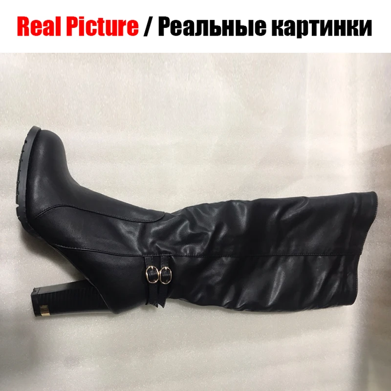 SARAIRIS/теплые женские сапоги до колена большие размеры 34 43 2020 зимние меховые черные