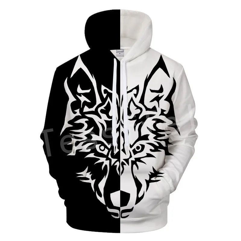 Hoodies Tessffel животных волка из мультфильма Harajuku на Повседневное красочные костюмы 3dprint Мужская Уличная застежки-молнии/толстовки/куртка Для мужчин Для женщин s5 - Цвет: Hoodies