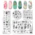 PICT YOU Rose Flower Nail Stamping Plates Line Pictures Nail Art Plate Stamp Template Marble Leaves Image Printing Plates Tools