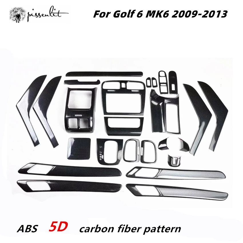 Rivestimento interno 5D per Golf 6 MK6 2009 2013 accessori per auto Console  centrale in fibra di carbonio per Golf Mk6 5D adesivi per auto pannello  ABS|Adesivi per interni auto| - AliExpress